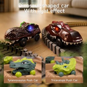 Tumama enfants assemblage dinosaure piste de course ensemble Flexible préhistorique électronique Flash lumière <span class=keywords><strong>Rail</strong></span> voiture jouets pour enfants de 3 à 5 ans - Product Image 4
