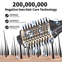 Sèche-cheveux brosse professionnel 4-en-1 avec moteur AC 1200W, peigne à air chaud, lisseur, diffuseur et fonction ionique
