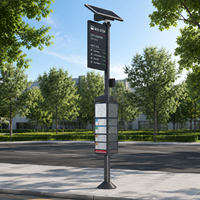 Señalización Electrónica Inteligente para Paradas de Autobús con Energía Solar, Pantalla de Tinta Electrónica, Bajo Consumo de Energía