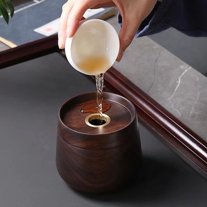 Ustensiles de thé Kung Fu <span class=keywords><strong>chinois</strong></span> haut de gamme bassin à thé en ébène assiette à thé peut également utilisé pour cendrier - Product Image 3