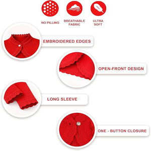 <strong>Girl's</strong> Button Shawl Children's Baby's Knitted <strong>Cardigan</strong> Jacket Baby's Summer Thin - Product Image 2