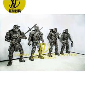 Decoración de jardín al aire libre Simple Metal <span class=keywords><strong>Corten</strong></span> acero fuente de agua escultura estatua de acero inoxidable robot Spiderman estatua tamaño real - Product Image 1