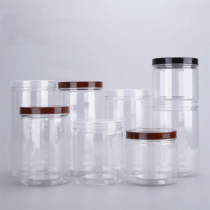Pet Jar with Aluminum Tear Off Lid Food Drinks Empty Packaging Screw Body Glass Cans Ointment Mason Can Peanut Pet Jar