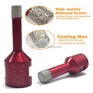 Ensemble de 11 forets diamantés brasés sous vide, localisateur de trous pour carrelage + adaptateur hexagonal + forets à noyau pour perçage à sec avec boîte en aluminium - Product Image 5