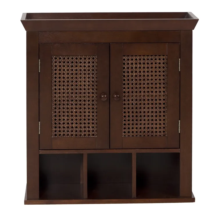 ESSENT Utility End Modern Wooden Wall Mounted Cabinet Rattan Breathable Storage Cabinet Bathroom Cabinet