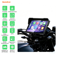 Bestsonic GPS Carplay 7 pouces pour moto, CarPlay sans fil et Android Auto, prend en charge la commande vocale Siri/Google, logo de démarrage personnalisé