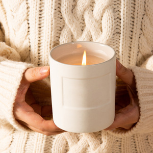 ที่ใส่เทียนเซรามิกสีขาวเรียบง่าย รูปทรงกระบอก ถ้วยเปล่า ตกแต่งบ้าน ผลิตที่เฉาโจว - Product Image 3