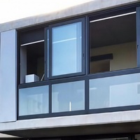 Fenêtre coulissante simple à cadre en aluminium pour usage professionnel