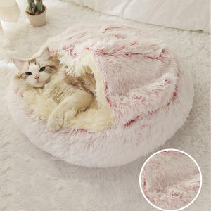 Cama de gato cálida de 40CM, sofá de Casa de felpa larga, cesta suave para dormir para mascotas, cama para perros, nido para gatos, cama para mascotas, cojín, soporte Dropshipping - Product Image 3