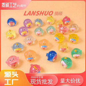 3D Translucent Ocean Animal Cartoon Dolls Miniature Resin DIY Jewelry Set Keychain Pendants <b>Car</b> <b>Decorations</b> - Product Image 3