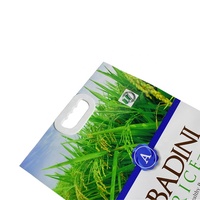 Sac d'emballage de farine avec impression personnalisée sacs d'emballage de riz sous vide pochette debout pour aliments avec poignée en plastique laminé 1kg 2kg 5kg 10kg
