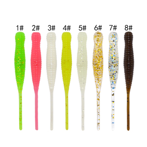 Señuelos de Pesca Suaves de TPE, 4.4cm, 0.3g, 12 Piezas por Bolsa, Señuelos Artificiales <span class=keywords><strong>Luminosos</strong></span> de TPR para Trucha, Señuelos de Pesca Tipo Gusano - Product Image 2