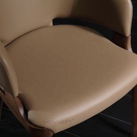 Chaise de salle à manger moderne italienne à dossier haut en bois massif, métal, acier, velours et PU pour la maison, le bureau, la salle de sport, la cave à vin, les mariages et les fêtes