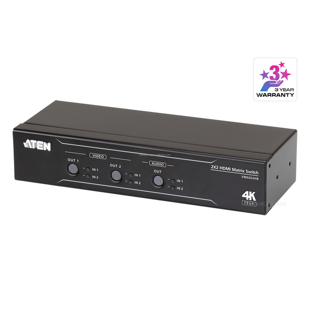 ATEN VM0202HB  2 x 2 True 4K HDM1 Matrix Switch with Audio De-Embedder - TAA
