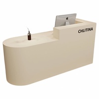 Comptoir de réception de haute qualité et durable, grand bureau d'accueil, design de bureau informatique pour les magasins, noir