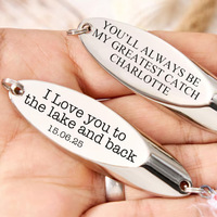 Cadeau de pêche personnalisé : Leurre de pêche vierge en métal gravé, souvenir pour papa, mari, grand-père, pêcheur retraité