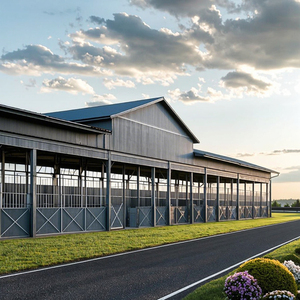 Casa Prefabricada <span class=keywords><strong>de</strong></span> Acero <span class=keywords><strong>de</strong></span> Bajo Costo para Granja, Rancho <span class=keywords><strong>de</strong></span> Caballos o Hipódromo, con Superficie Galvanizada <span class=keywords><strong>en</strong></span> Caliente y <span class=keywords><strong>Diseño</strong></span> Moderno - Product Image 3