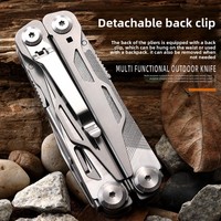 Pince multifonction pliable portable avec couteau, scie, ouvre-bouteille et embouts pour les réparations d'urgence en extérieur et en voiture