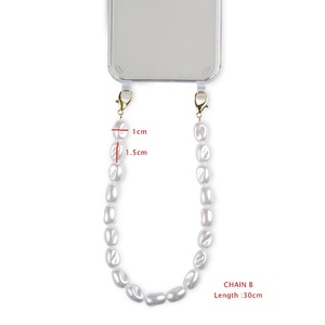 Trường Hợp Điện Thoại ABS Giả Ngọc Trai Tùy Chỉnh Đính Cườm Điện Thoại Chéo Cơ Thể Cổ Tay Thiết Kế Điện Thoại Di Động Dây Đeo Vòng Cổ Dây Đeo Điện Thoại - Product Image 2