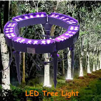 12W Noir Solaire LED Hug Arbre Lumière Solaire Hold Colonne Lampe Anneau Jardin Led Spot Lumière Ip65 Extérieur Paysage Projecteur