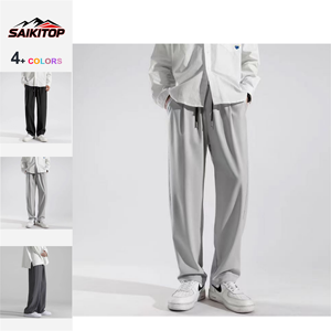 <span class=keywords><strong>Pantalones</strong></span> de Verano de Secado Rápido para Hombre, Ajustados, Antiarrugas, Elásticos, de Pierna Recta y Ancha, para Deportes y Uso Casual, con Cordón - Product Image 2