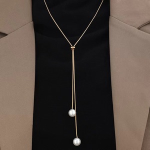 <span class=keywords><strong>Collier</strong></span> en acier inoxydable de conception avancée Fancy Day <span class=keywords><strong>pour</strong></span> femmes, chaîne longue réglable avec barre de tirage plaquée or - Product Image 5