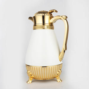สินค้ามาใหม่ กระติกน้ำสุญญากาศเคลือบสีขาวทอง ขนาด 1.0 ลิตร สำหรับชุดกาแฟและชา - Product Image 3