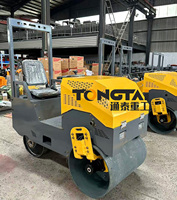 Compacteur de sol et d'asphalte à double tambour hydraulique, mini-rouleau vibratoire autoporté robuste TT-850