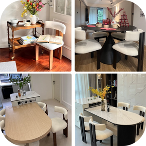 Chaises de salle à manger en bois massif rembourrées en velours de style <span class=keywords><strong>scandinave</strong></span> moderne, design nordique de restaurant, <span class=keywords><strong>chaise</strong></span> de salle à manger latérale en cuir - Product Image 6