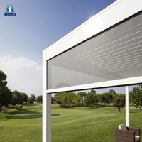 Persianas Enrollables Integradas con Sistema Antiviento, Motorizadas Eléctricamente, de PVC, para Patio, Protección Solar, Persianas Verticales para Exteriores