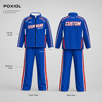 Ensemble de survêtement de basketball personnalisé à séchage rapide, veste zippée et pantalon, sublimation, pour équipes, vente en gros, tissu