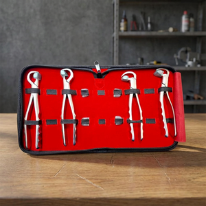 Kit de forceps d'extraction dentaire BK Industries, ensemble de 4 pièces, argent, instruments chirurgicaux manuels, classe I, poignée moletée, CE - Product Image 4