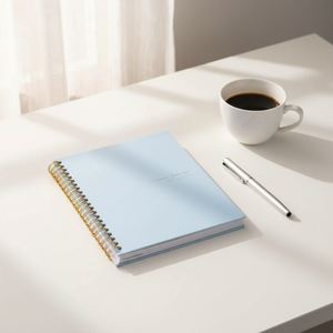 Carnet de notes A5 promotionnel personnalisé avec couverture en cuir blanc, à feuilles mobiles et spirale, pour étudiants et écoles - Product Image 3