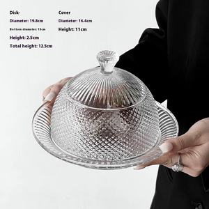 Ins alta calidad grabado transparente pastel postre fruta fiesta plato <span class=keywords><strong>para</strong></span> servir plato <span class=keywords><strong>de</strong></span> vidrio <span class=keywords><strong>para</strong></span> servir plato <span class=keywords><strong>de</strong></span> pastel <span class=keywords><strong>de</strong></span> vidrio con cubierta <span class=keywords><strong>de</strong></span> vidrio - Product Image 6