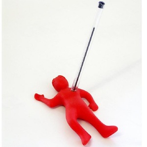 Porte-stylo fantaisie en forme de poupée Vaudou, support de stylo de bureau amusant en forme de personne rouge, cadeau de bureau créatif pour soulager le stress - Product Image 4