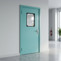 Porte en acier durable sur mesure pour hôpitaux, écoles et salles blanches, avec verre intérieur – Vente en gros