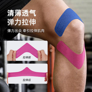 Cinta de Soporte para Rodilla en Forma de V, Azul Rey, Rojo Rosa, Color Piel, Negro, para Deportes al Aire Libre, Fitness, Protección Rotuliana, Cinta Atlética - Product Image 3