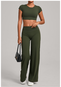 Ensemble de <span class=keywords><strong>yoga</strong></span> 2 pièces Tiktok <span class=keywords><strong>Hot</strong></span> <span class=keywords><strong>Sexy</strong></span> Hollow Out Crop Top Vêtements avec logo personnalisé pour femmes OEM XS Fitness Workout <span class=keywords><strong>Yoga</strong></span> Running Suits - Product Image 3