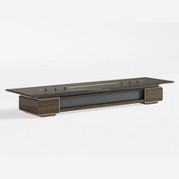 Style nordique 20 personnes en forme de bateau combinaison de prise gratuite de luxe de grande table de conférence avec des chaises ensemble 4 boîte de gestion