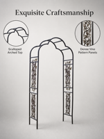 Arche florale en fer forgé pour jardin, jardinières décoratives écologiques et durables, panneaux de grimpement pour allées et entrées paysagères