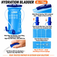 Sac à dos d'hydratation imperméable 12L pour la randonnée avec poche à eau de 2L sans BPA, valve anti-morsure, cyclisme, course à pied, logo personnalisé OEM