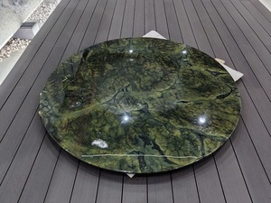Mesa de comedor de cuarcita verde <span class=keywords><strong>Vitoria</strong></span> Regia de Brasil moderna, soporte de Metal, mesa de centro de mármol verde redonda para decoración del hogar - Product Image 4