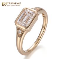 Markenring mit individueller Anpassung, echter massiver 18k 14k Gelbgoldring, 2,06ct VS1 Smaragdschliff, im Labor gezüchteter Diamantring, Unisex-Ehering