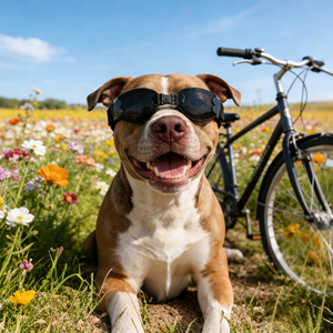 แว่นตาสุนัขแบบพับได้ UV400 ป้องกันลม กันฝุ่น แว่นกันแดดสำหรับสัตว์เลี้ยงพร้อมสายรัดปรับได้สำหรับสุนัขขนาดกลางขนาดใหญ่แมว - Product Image 6