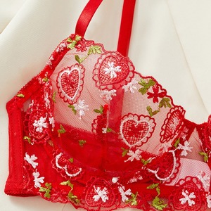 Lencería: Popular conjunto de lencería sexy 2026 de Europa y América, con malla, bordado en forma de corazón, puro - Product Image 2