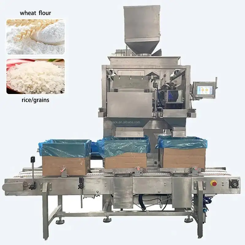 5 किलो/10 किलो/25 किलो/50 किलो अनाज बीन्स चावल पाउडर कार्टन बॉक्स पैकिंग मशीन