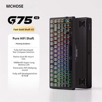 Teclado Mecánico Inalámbrico MCHOSE G75 V2, Intercambiable en Caliente, Tri-Modo, Retroiluminación RGB, Montaje Gasket, Teclas PBT para Juegos, Oficina y PC