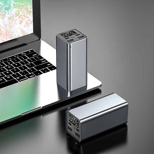 Custom Fast Charging PD 100W/65W USB-C 20000mAh Li-Polymer Battery LED Display Portable Laptop & Cell Phone Power Bank