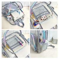 Sac à dos transparent en PVC imperméable, grande capacité, simple, unisexe, pour étudiants, avec logo personnalisé, vente en gros
