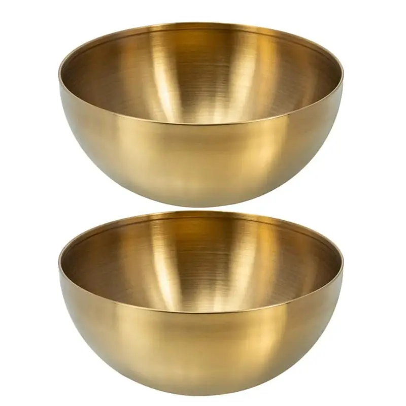 Gold 20cm Kitchen Prep Bowls Stainless Steel Mixing Bowls Nesting Bowl Set
